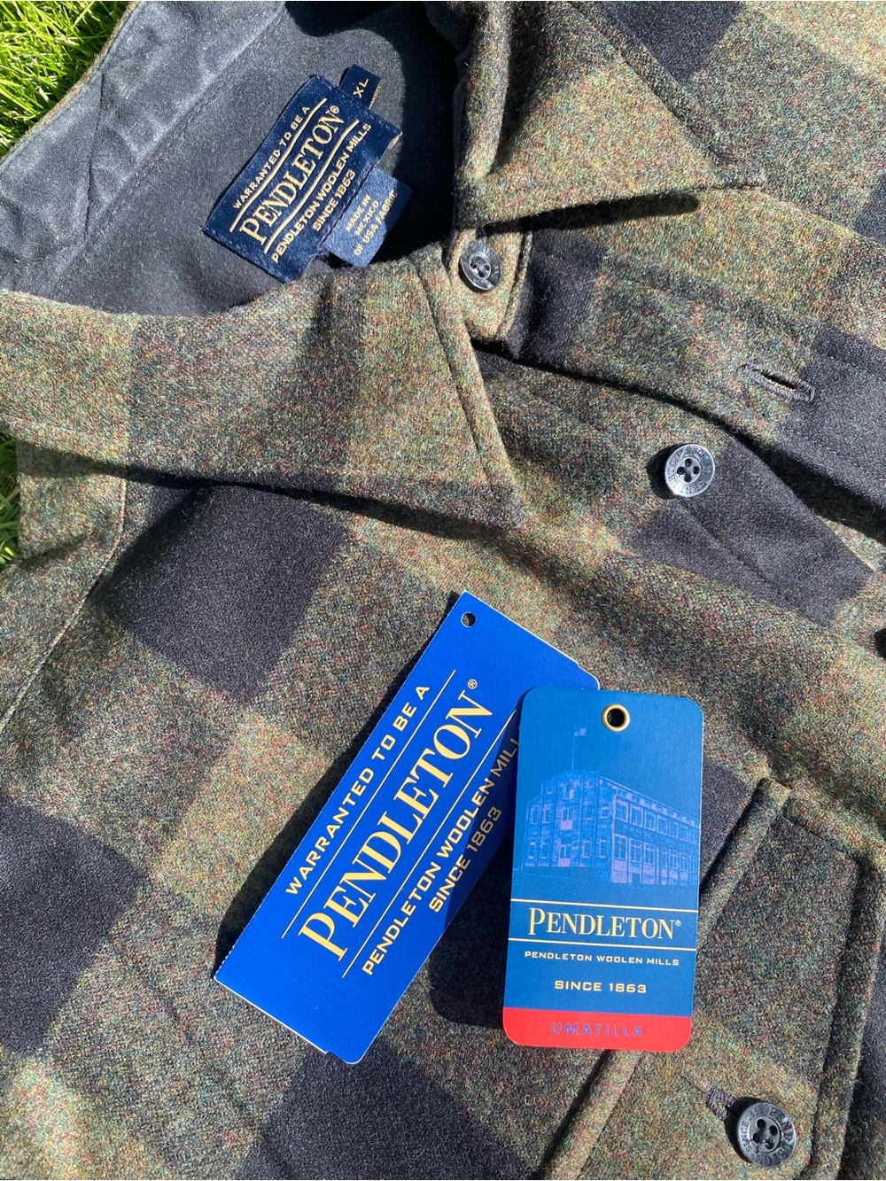 Pendleton Multicolor Tweed Wool Shirt Jacket - Green & Brown - Picture 3 of 4